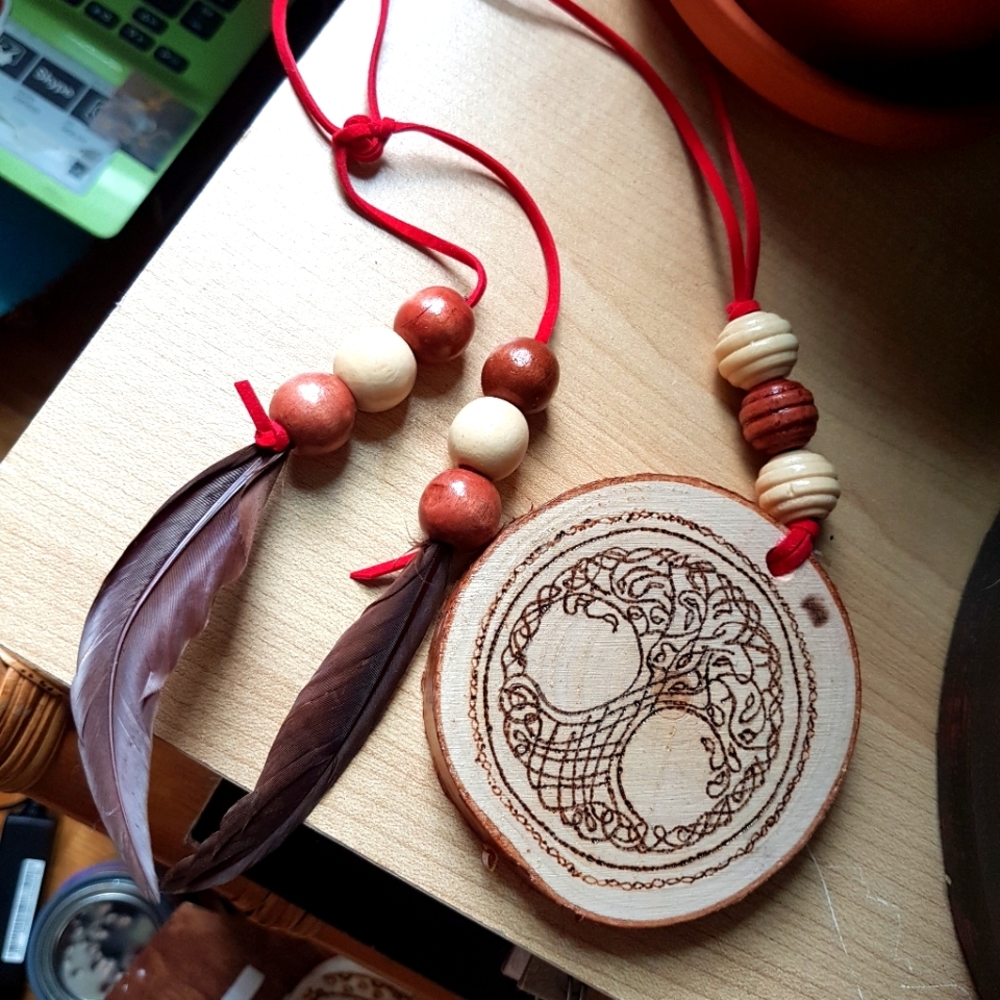 Handmade woodburning tree of life wall decor